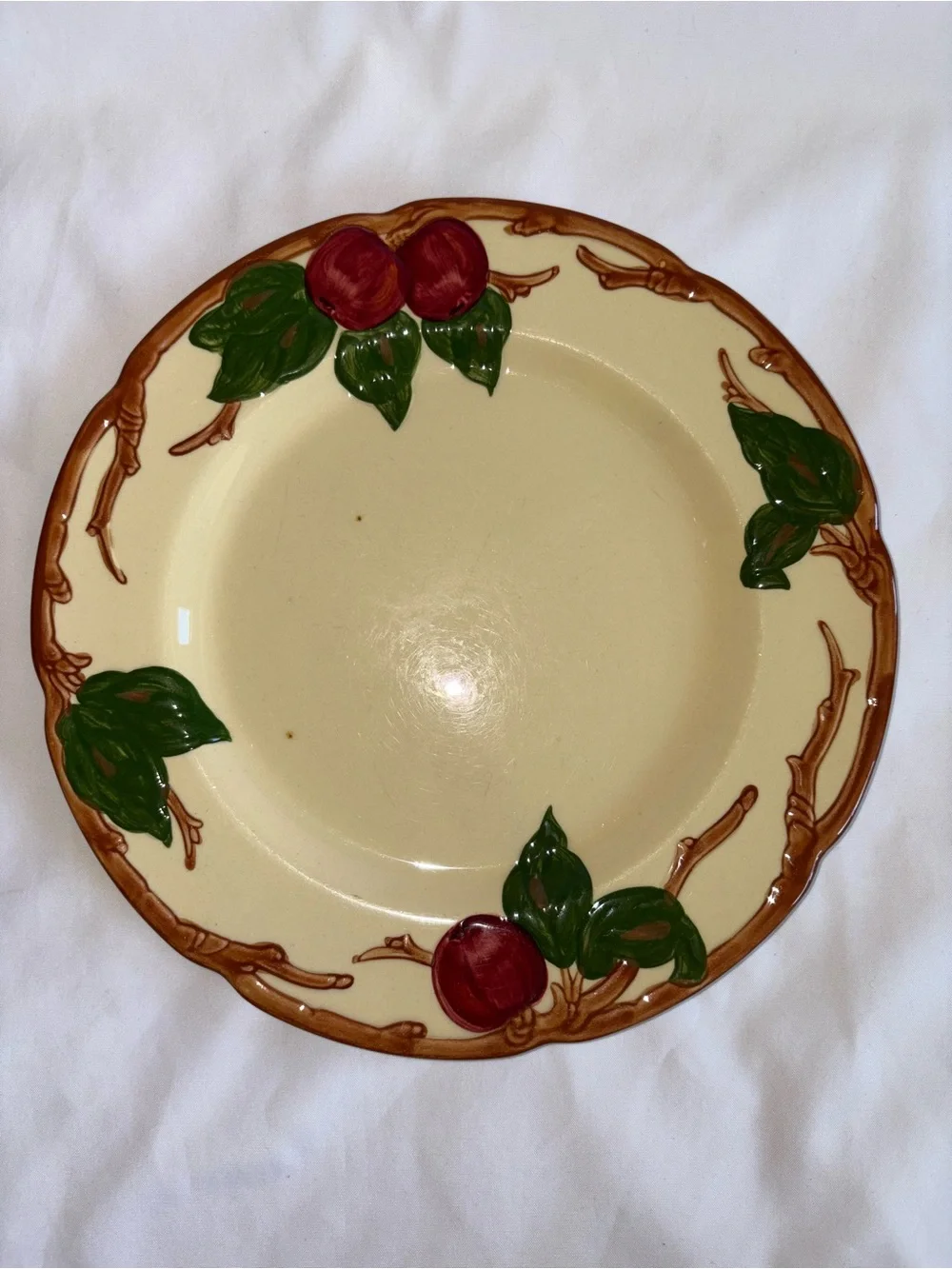 Franciscan Vintage Apple Dinner Plates Set of 4 Hand Painted 10” USA - As Is